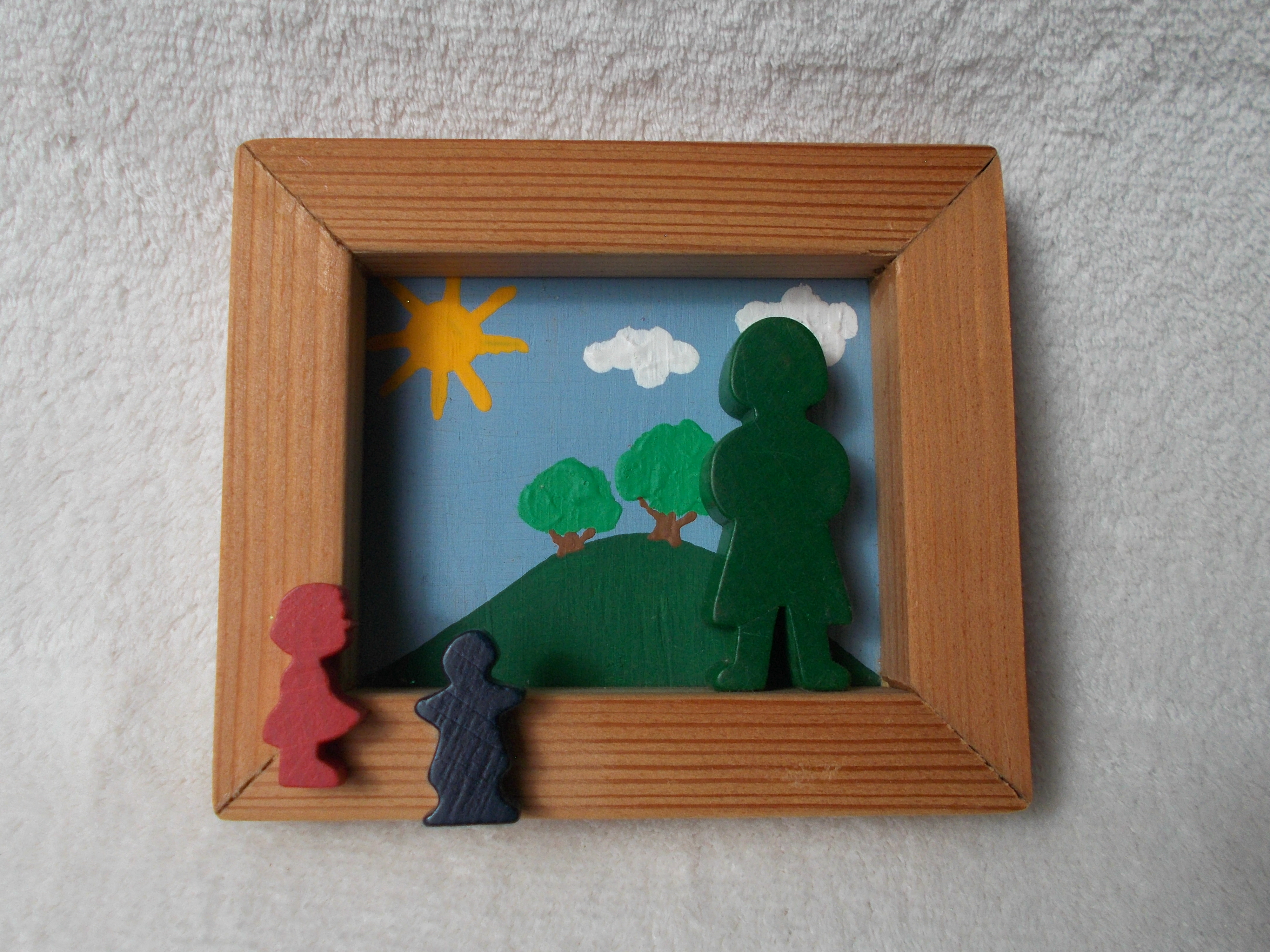 Holzreliefbild Kinder